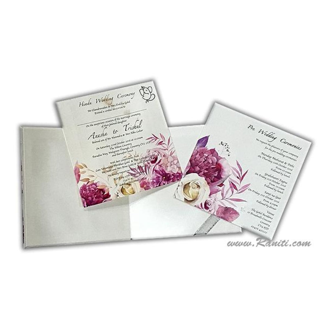 Vintage Hard Cover Floral Print Classic Custom Wedding Invitation Card AMH-171 freeshipping - Raniti LLC - Custom Invitations & Stationery