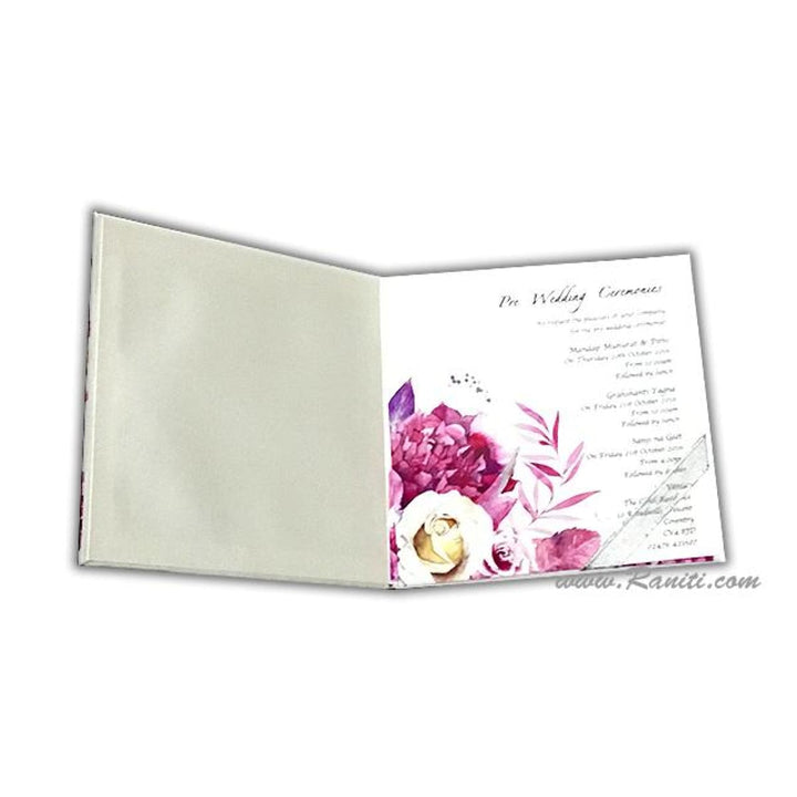 Vintage Hard Cover Floral Print Classic Custom Wedding Invitation Card AMH-171 freeshipping - Raniti LLC - Custom Invitations & Stationery
