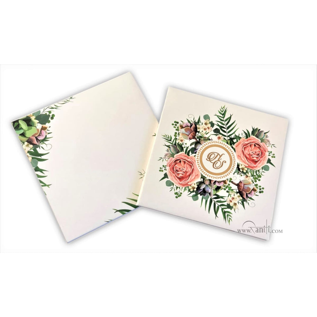 Vintage Hard Cover Floral Print Classic Luxury Custom Wedding Invitation Card AMH-187 freeshipping - Raniti LLC - Custom Invitations & Stationery