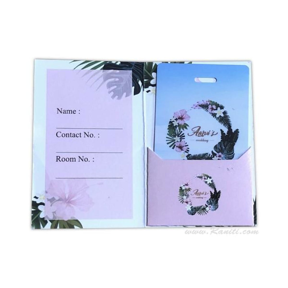 Wedding Event Guest Room Key Card Holder Floral Theme | Custom Personalized Wedding Stationery JVDKC-5 freeshipping - Raniti LLC - Custom Invitations & Stationery