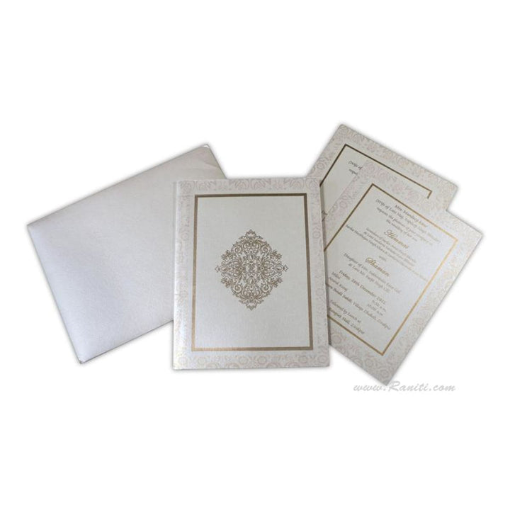 White Classic Custom Invitation Card with Multiple Inserts | White Wedding Invitation Card AM-574 freeshipping - Raniti LLC - Custom Invitations & Stationery