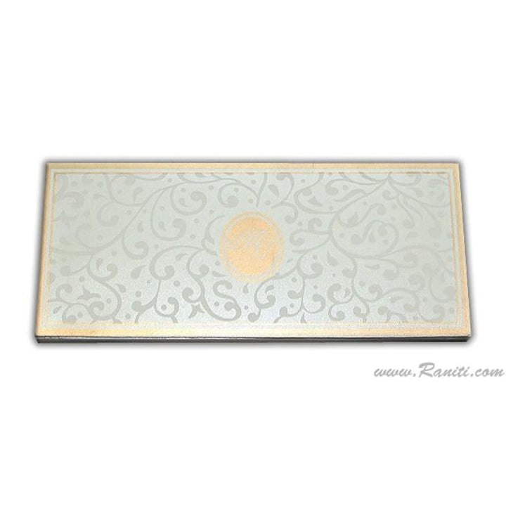 White Gold Royal Custom Box Scroll Invitation Card AMSC-30 freeshipping - Raniti LLC - Custom Invitations & Stationery