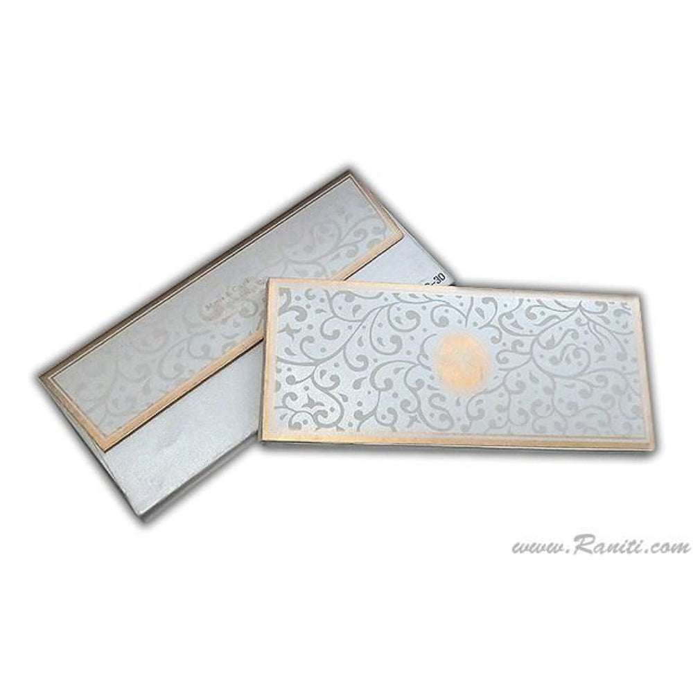 White Gold Royal Custom Box Scroll Invitation Card AMSC-30 freeshipping - Raniti LLC - Custom Invitations & Stationery