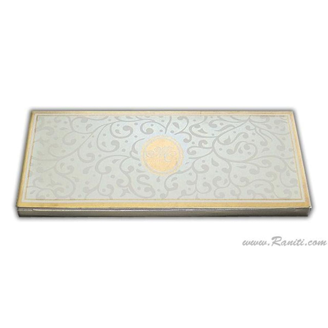 White Gold Royal Custom Box Scroll Invitation Card AMSC-30 freeshipping - Raniti LLC - Custom Invitations & Stationery