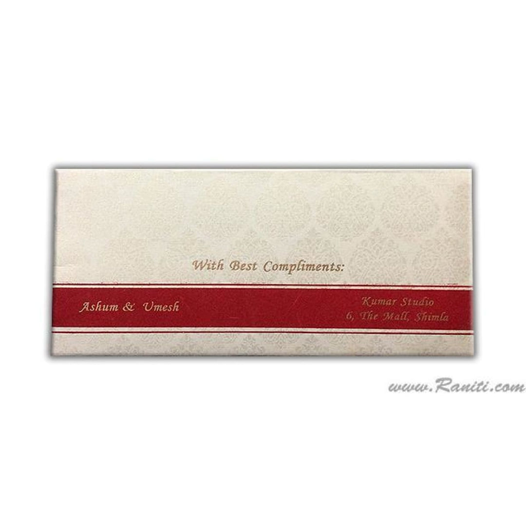 White Red Custom Money Gift Check Envelope AME-55 freeshipping - Raniti LLC - Custom Invitations & Stationery