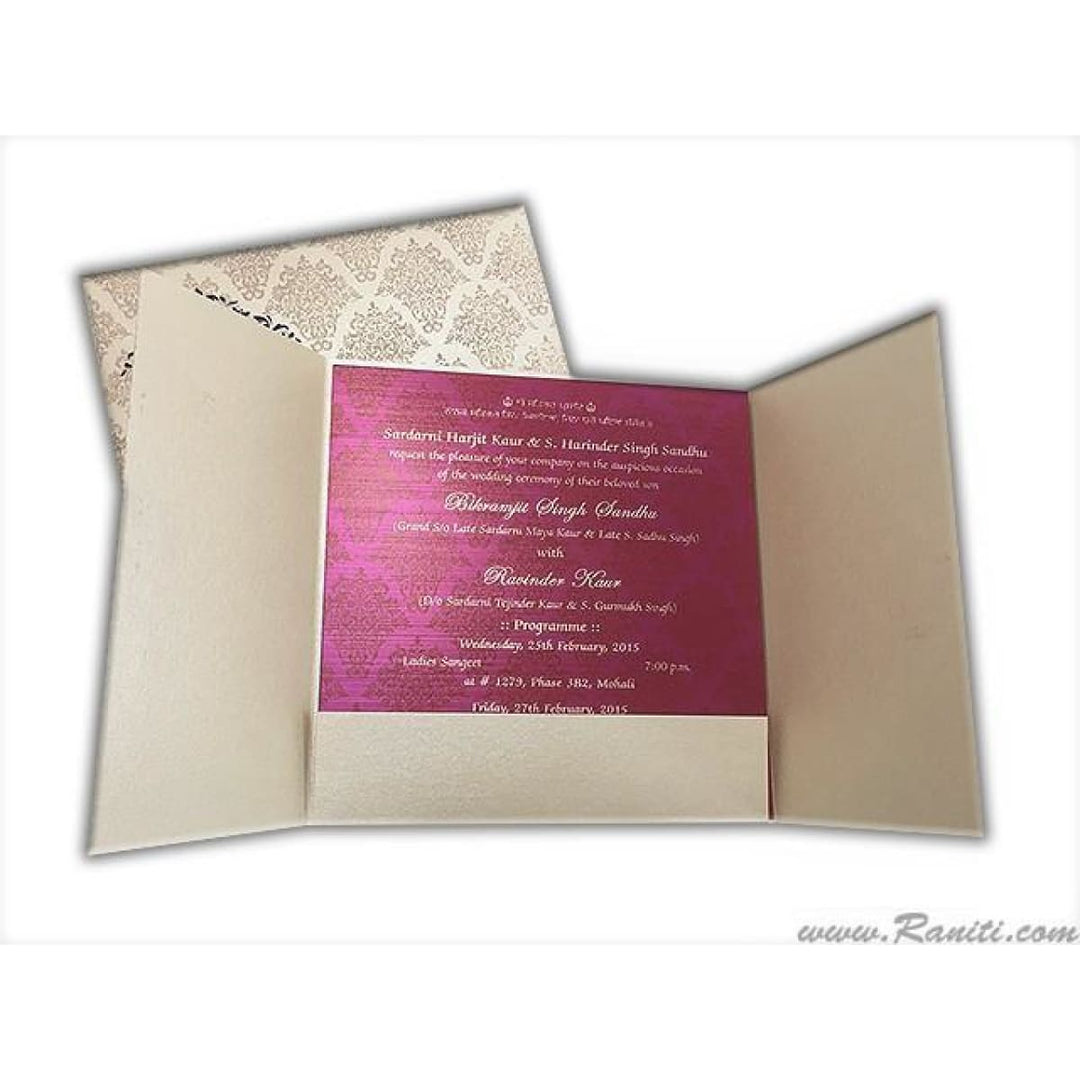 White Square Laser Cut Initials Gatefold His and Her Custom Invitation Card, Bride and Groom Matching Invitation Set AML-255 freeshipping - Raniti LLC - Custom Invitations & Stationery