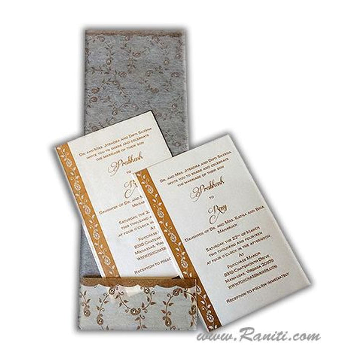 White Woolly Classic Paisley Theme Custom Invitation Card with Multiple Inserts AM-99 freeshipping - Raniti LLC - Custom Invitations & Stationery