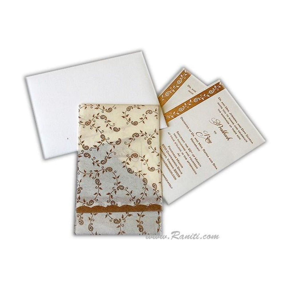 White Woolly Classic Paisley Theme Custom Invitation Card with Multiple Inserts AM-99 freeshipping - Raniti LLC - Custom Invitations & Stationery